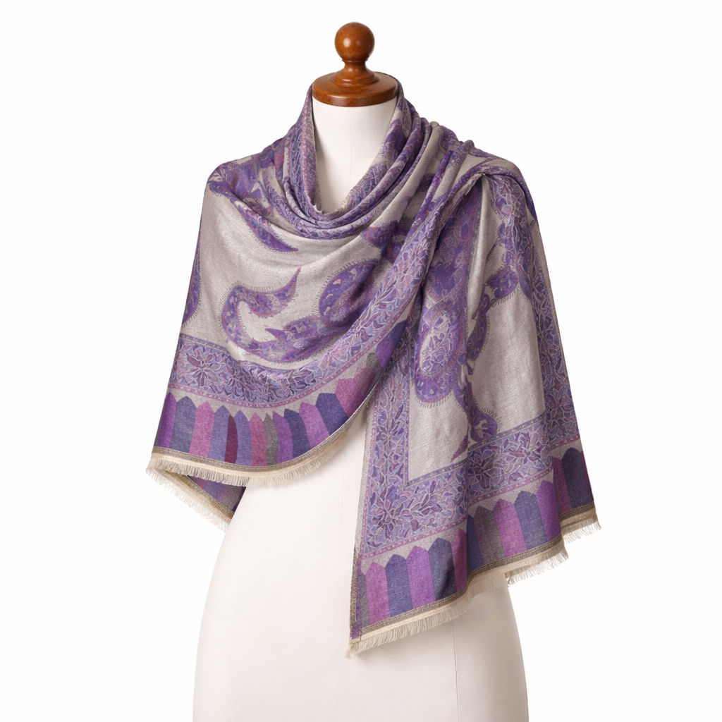 Pastel Shade Abstract Flower Design Modal Stole